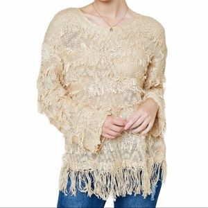 Hayden Los Angeles Tiered Fringe Knit‎ Sweater